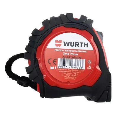 Противоударна пластмасова ролетка Wurth с магнит  3 м