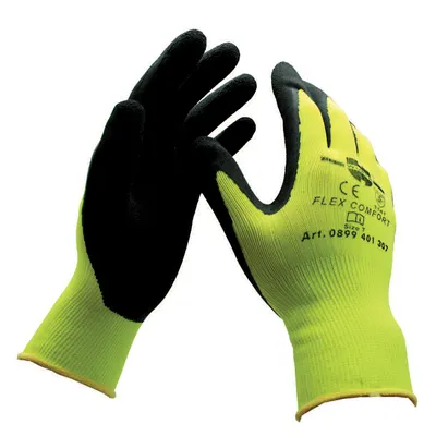Ръкавици Wurth топени в латекс акрилни размер 9, черно и жълто, Flex Comfort Thermo