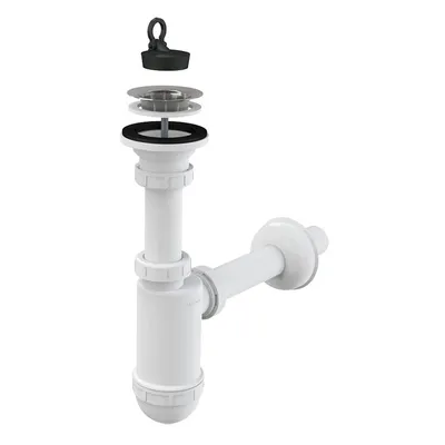 Сифон за мивка Alca Plast PVC с твърда връзка  ф 32x62 мм, A411