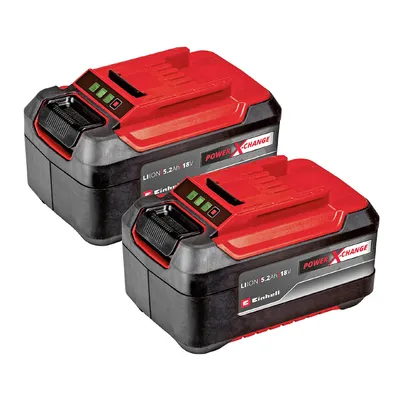 Акумулаторна батерия Einhell Li-Ion за електроинструменти  18 V, 5.2 Ah, 2 бр., Power X-Change Plus