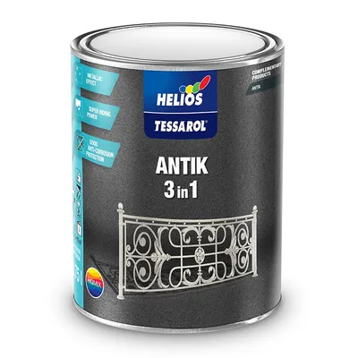 Алкидна боя Helios за дърво и метал  антик, 0.7 л, сребро, Antik Tessarol