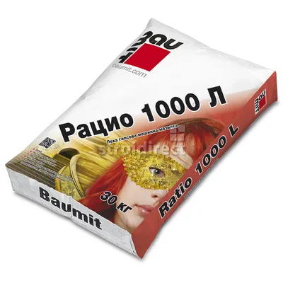 Мазилка Baumit гипсова машинна олекотена 30 кг, бяла, Ratio 1000 L
