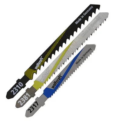 Нож за зеге Wolfcraft комплект криволинейно, праволинейно, 3 бр.