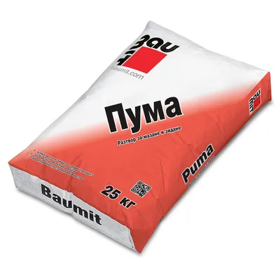 Разтвор Baumit за зидария  25 кг, сив, Puma
