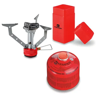 Газов котлон Kemper единичен туристически сгъваем к-кт с газ  4.5 kW, 320 г/ч, 65х65х120 мм, KE3009C