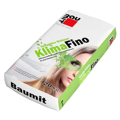 Шпакловка Baumit циментова фина 20 кг, бяла, KlimaFino