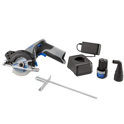 Акумулаторен ръчен циркуляр Dremel  с 1 батерия и зарядно, 12 V, 2 Ah, ф 85 мм, 5000 об./мин, CS12V-S1