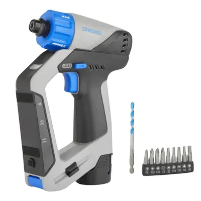 Акумулаторен винтоверт Dremel с безчетков двигател  с 1 батерия и зарядно, 12 V, 2 Ah, 1/4", шестостен, DD12V-S1