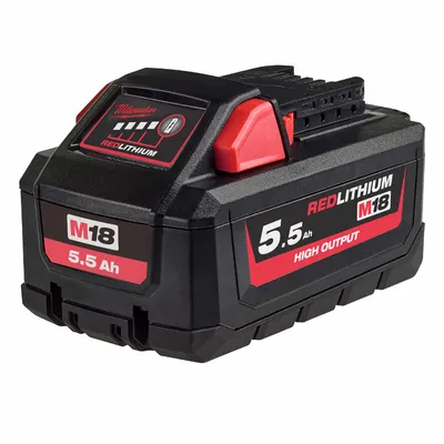 Акумулаторна батерия Milwaukee Li-Ion за електроинструменти 18 V, 5.5 Ah, M18 HB5.5