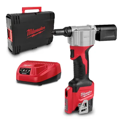 Акумулаторна нитачка за поп-нитове Milwaukee  с 1 батерия и зарядно, 12 V, 2 Ah, 9 kN, 2.4-4.8 мм, M12 BPRT-201X