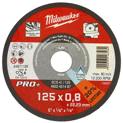 Диск карбофлексен за рязане Milwaukee на метал 125 мм, 0.8 мм, 22.22 мм, SCS 42