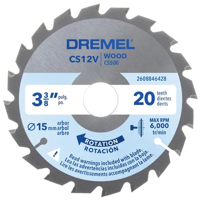 Диск циркулярен за рязане Dremel на дърво надлъжно с HM пластини  85 мм, 15 мм, 1.1/0.7 мм, 20 z, CS500