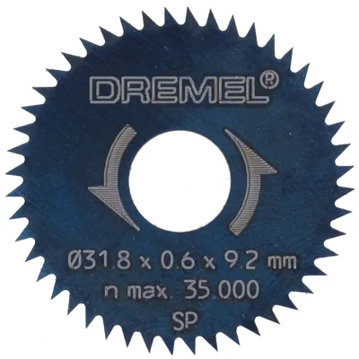 Диск циркулярен за рязане Dremel на дърво от HCS остър зъб 31.8 мм, 3.2 мм, 0.6 мм, 48 z, 546