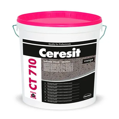 Добавка Henkel за декоративна мазилка 13 кг, сив Norway Grey, Ceresit CT 710 Visage