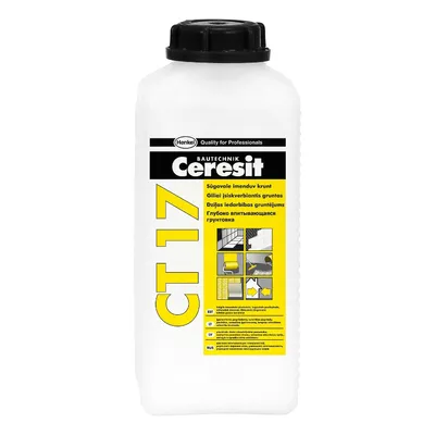 Грунд за бои и шпакловки Henkel дълбокопроникващ 2 л, безцветен, Ceresit CT 17