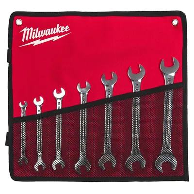 Гаечен ключ Milwaukee двустранен метричен комплект в калъф  6-18 мм, 7 бр.