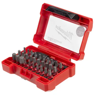 Комплект битове Milwaukee с магнитен държач  1/4", 32 бр., Shockwave
