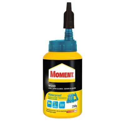 Лепило за дърво Henkel поливинилацетатно влагоустойчиво 250 г, Moment Waterproof