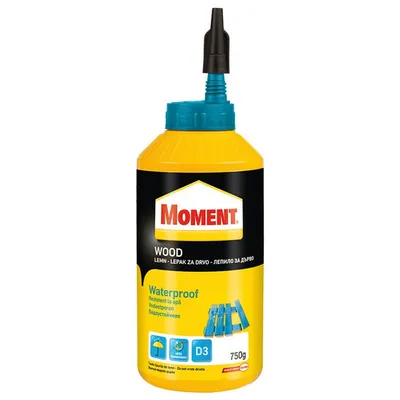 Лепило за дърво Henkel поливинилацетатно влагоустойчиво  750 г, Moment Waterproof