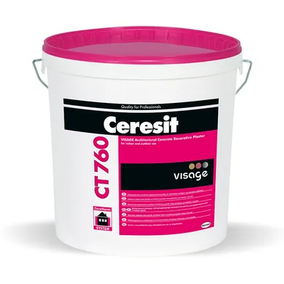 Мазилка Henkel декоративна фасадна архитектурен бетон 20 кг, сив, Chicago Grey, Ceresit CT 760 Visage