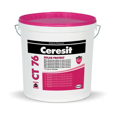 Мазилка Henkel силико-еластомерна фасадна 25 кг, прозрачна база, Ceresit CT 76