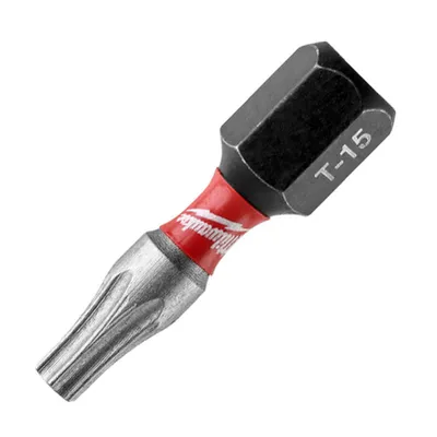 Накрайник бит TX Milwaukee Torx торсионен  TX 15, 1/4", 25 мм, Shockwave Impact Duty