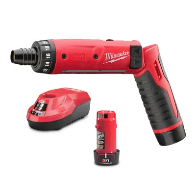Акумулаторна отвертка Milwaukee  с 2 батерии и зарядно, 4 V, 2 Ah, 1/4", 5 Nm, M4 D-202B
