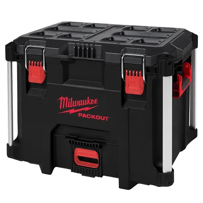 Пластмасов куфар Milwaukee за инструменти  554x394x422 мм, 45 кг, черно и червено, Packout