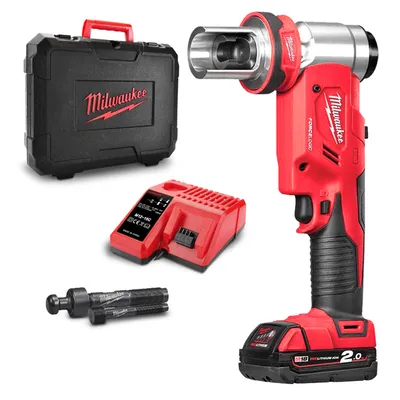 Акумулаторна преса за щанцоване Milwaukee  с 1 батерия и зарядно, 18 V, 2 Ah, 60 kN, M18 HKP-201C
