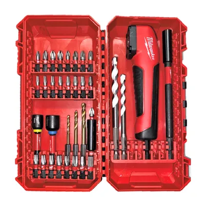 Приставка за винтоверт Milwaukee ъглова  38 части 1/4", Shockwave