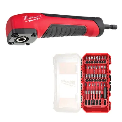 Приставка за винтоверт Milwaukee ъглова с 48 бита 1/4", Shockwave