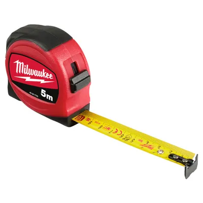 Противоударна гумирана ролетка Milwaukee 5 м, Slimline S5/25
