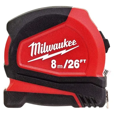 Противоударна гумирана ролетка Milwaukee  8 м, Pro compact C8-26/25