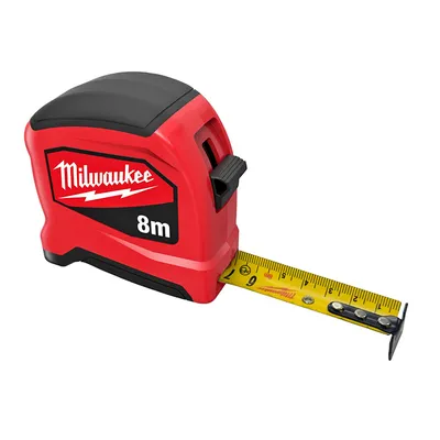 Противоударна гумирана ролетка Milwaukee 8 м, Slim Gen 2