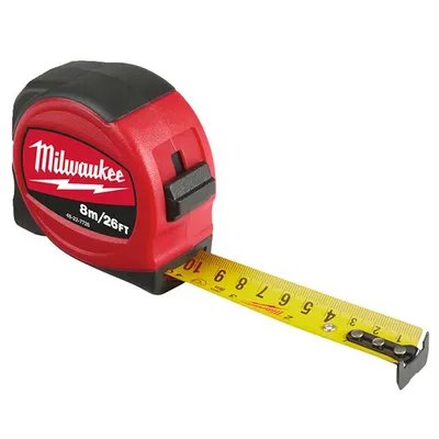 Противоударна гумирана ролетка Milwaukee  8 м, Slimline S8-26/25