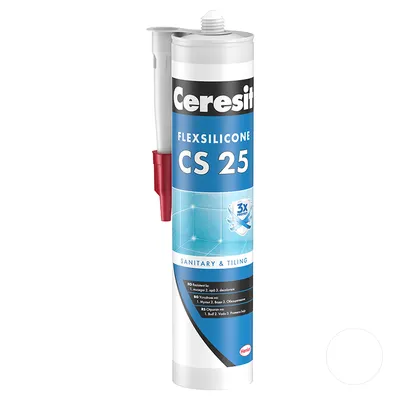 Санитарен силиконов уплътнител Henkel  280 мл, бял, Ceresit CS 25
