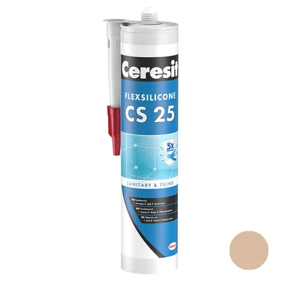 Санитарен силиконов уплътнител Henkel 280 мл, карамел, Ceresit CS 25