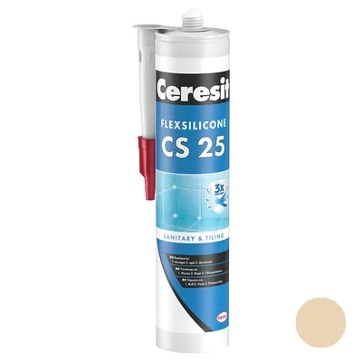 Санитарен силиконов уплътнител Henkel  280 мл, мелба, Ceresit CS 25