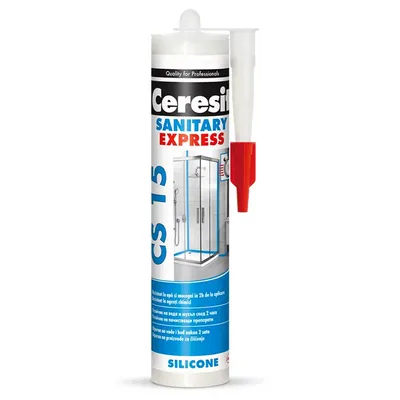 Санитарен силиконов уплътнител Henkel  280 мл, прозрачен, Ceresit CS 15 Express