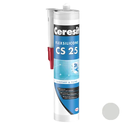 Санитарен силиконов уплътнител Henkel  280 мл, сребро, Ceresit CS 25