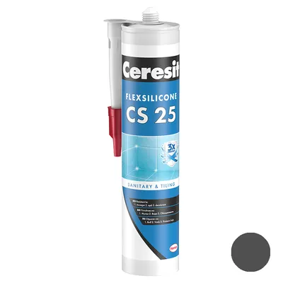 Санитарен силиконов уплътнител Henkel  280 мл, въглен, Ceresit CS 25