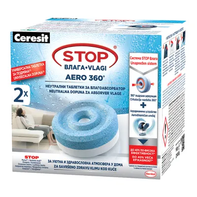 Таблетки Henkel за абсорбиране на влага 2х0.45 кг, Ceresit Stop