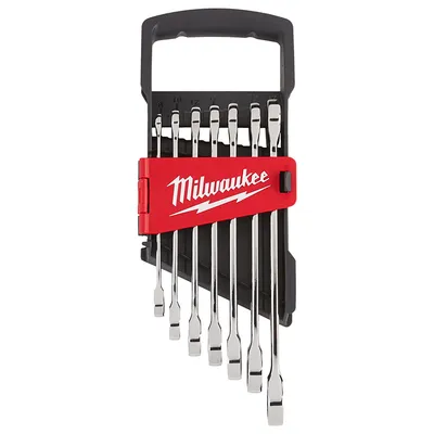 Звездогаечен ключ Milwaukee 6-стен/12-стен с тресчотка комплект  8-17 мм, 7 бр., Max Bite