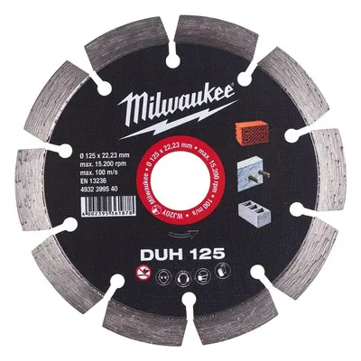 Диск диамантен за сухо рязане Milwaukee на тухли, бетон и керемиди  125 мм, 22.23 мм, 2.3 мм, DUH 125