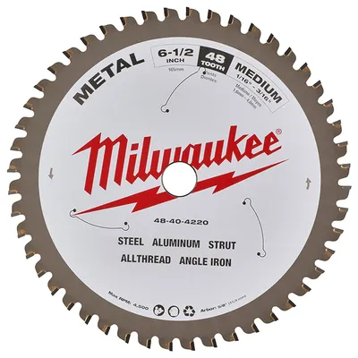 Диск циркулярен за рязане Milwaukee на метали с HM пластини  165 мм, 1.6 мм, 48 z, CSB P