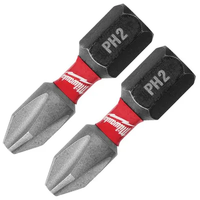Комплект битове Milwaukee PH  2, 1/4", 25 мм, 2 бр., Shockwave Impact Duty