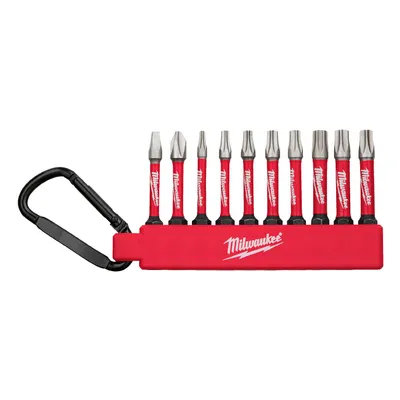 Комплект битове Milwaukee PH/PZ/TX с карабинер  1/4", 50 мм, 10 бр., Shockwave Impact Duty