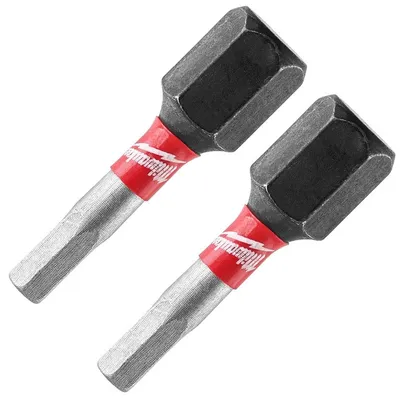 Комплект битове Milwaukee SW външен 6-стен 3, 1/4", 25 мм, 2 бр., Shockwave Impact Duty