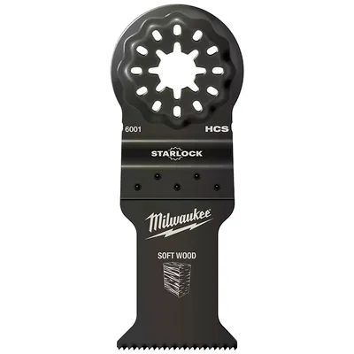 Нож за многофункционален осцилатор Milwaukee 35 мм, Starlock, HCS въглеродна стомана, 6001