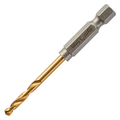 Свредло за метал HSS-TiN Milwaukee с 6-стенна опашка в блистер 3.5 мм, 25/69 мм, 2 бр., Shockwave Red Hex